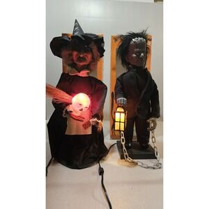 Rare Vintage 24" Telco Motion-ettes Halloween Figure‎ Frankenstein & Witch Boxes